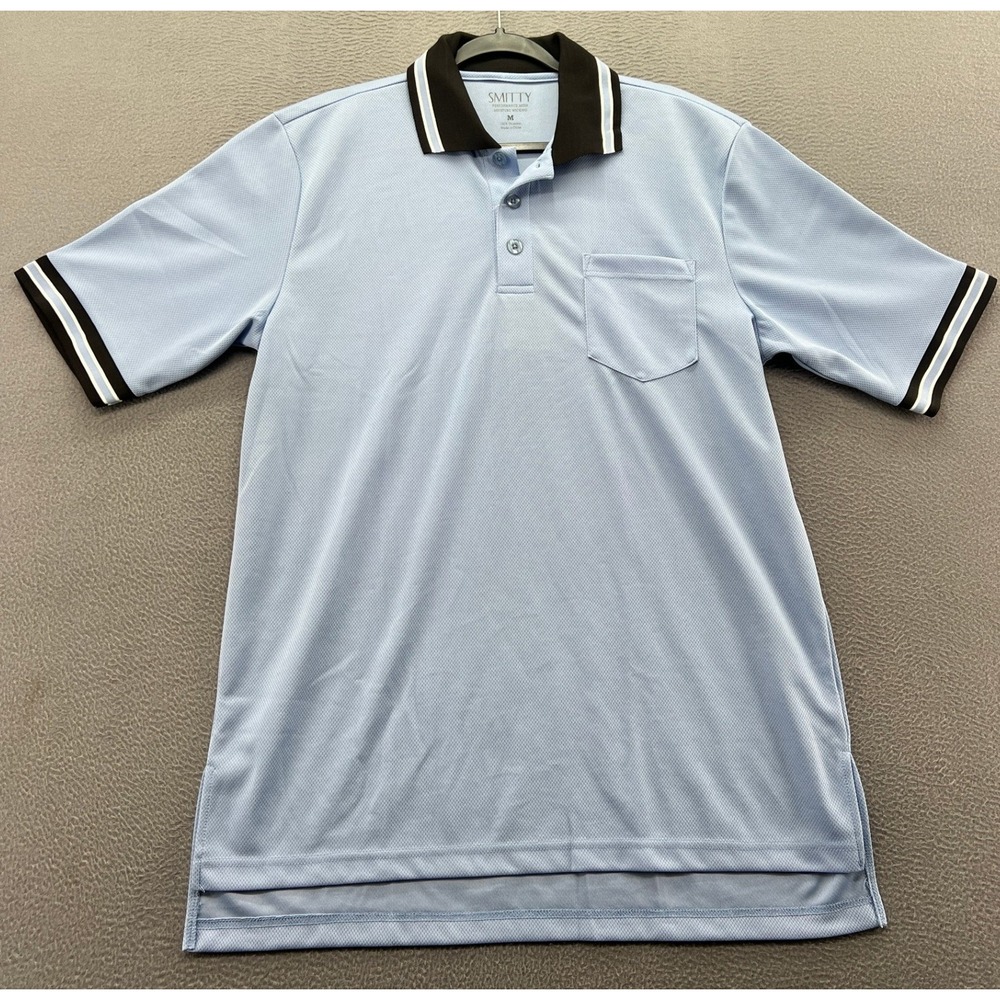 Smitty Shirt Men's Size Medium Mens Blue Performance Mesh Moisture Wicking Polo